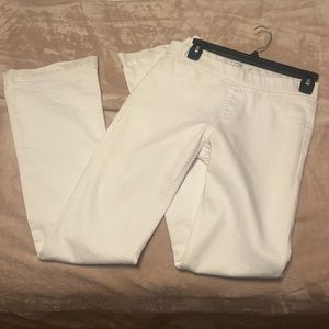 WHITE FLARE LEG PULL-ON JEANS SIZE S